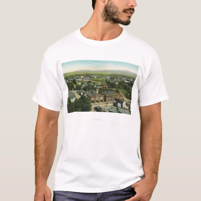 Luftaufnahme der Stadt, der Feuerwache u. des T-Shirt (Vorderseite)