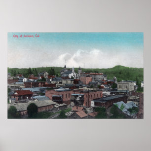 Luftaufnahme der Stadt # des 2Jackson, CA Poster