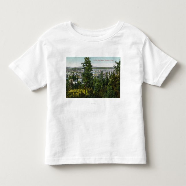 Luftaufnahme der Stadt durch das Holz Kleinkind T-shirt (Vorderseite)