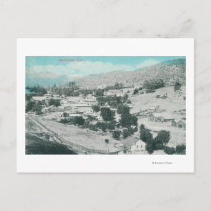 Luftaufnahme der Stadt Mariposa, CA Postkarte