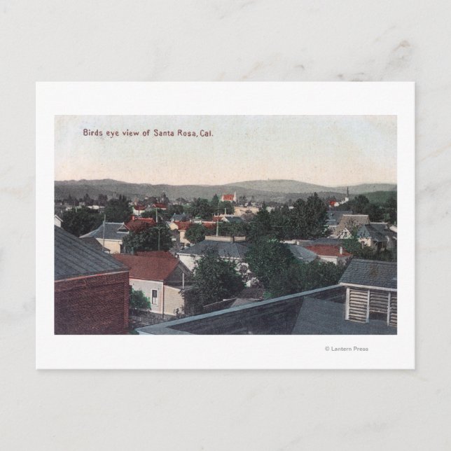 Luftaufnahme der Stadt Santa Rosa, CA Postkarte (Vorderseite)