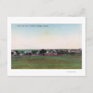 Luftaufnahme der Stadt Sharon Springs, KS Postkarte
