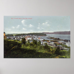 Luftaufnahme der Stadt und der Gurren-Bucht Poster