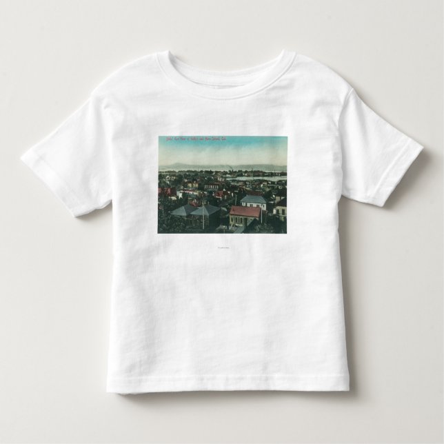 Luftaufnahme der Stadt und der Stuten-Insel Kleinkind T-shirt (Vorderseite)
