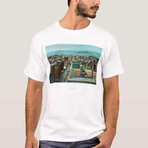 Luftaufnahme der Stadt vom Anruf-Gebäude T-Shirt