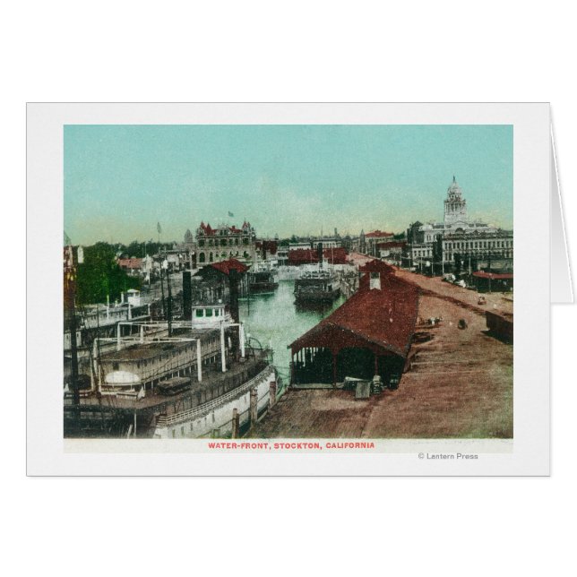 Luftaufnahme der WasserfrontStockton, CA (Vorderseite (Horizontal))