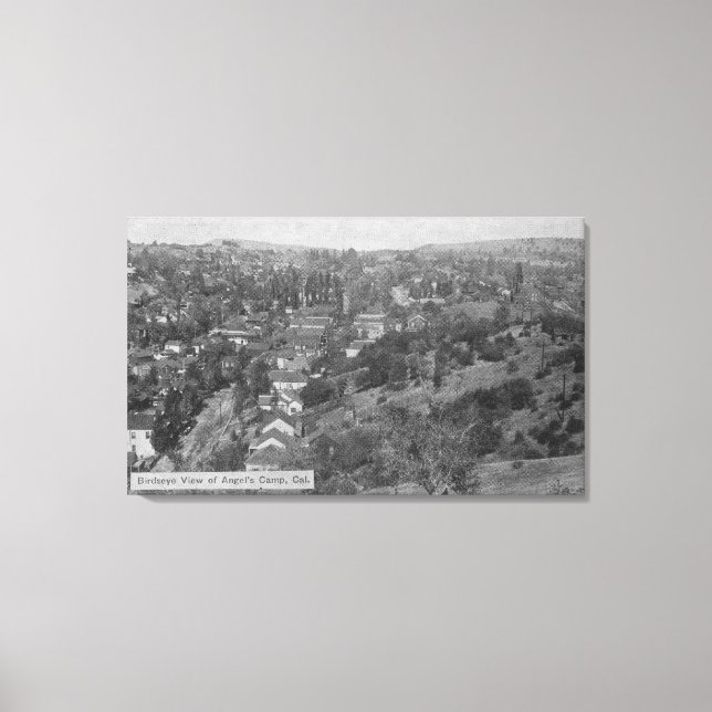 Luftaufnahme des Angels CampAngels Camp, CA Leinwanddruck (Vorderseite)