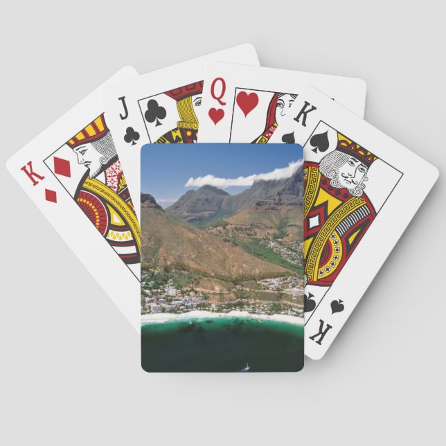 Luftaufnahme des Atlantiks mit Aufstellungsklipp Spielkarten (Rückseite)