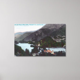 Luftaufnahme des blauen LakesMidlake, CA Leinwanddruck