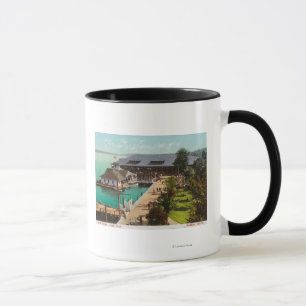 Luftaufnahme des Boots-Hauses, See, Leshi Park Tasse