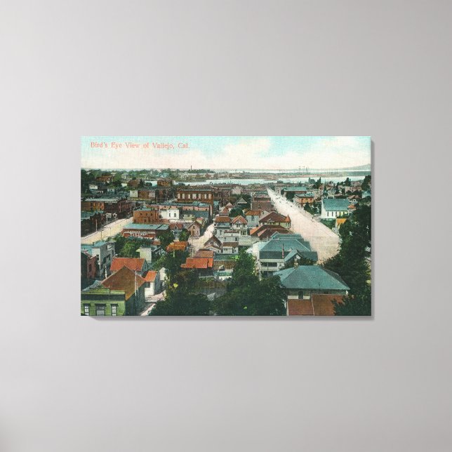 Luftaufnahme des CityVallejo, CA Leinwanddruck (Vorderseite)