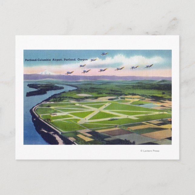 Luftaufnahme des Flughafens Portland-Kolumbien Postkarte (Vorderseite)