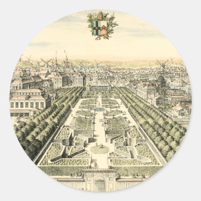 Luftaufnahme des Formal Garden von Eric Dahlbergh Runder Aufkleber (Vorderseite)