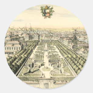 Luftaufnahme des Formal Garden von Eric Dahlbergh Runder Aufkleber