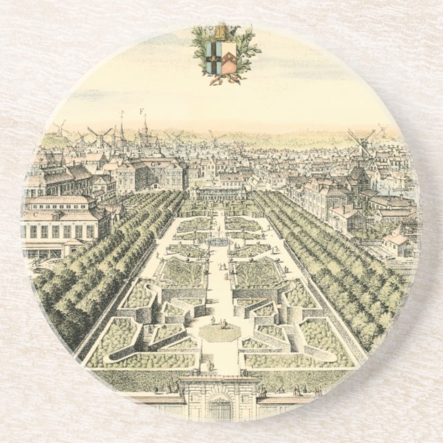 Luftaufnahme des Formal Garden von Eric Dahlbergh Sandstein Untersetzer (Vorne)