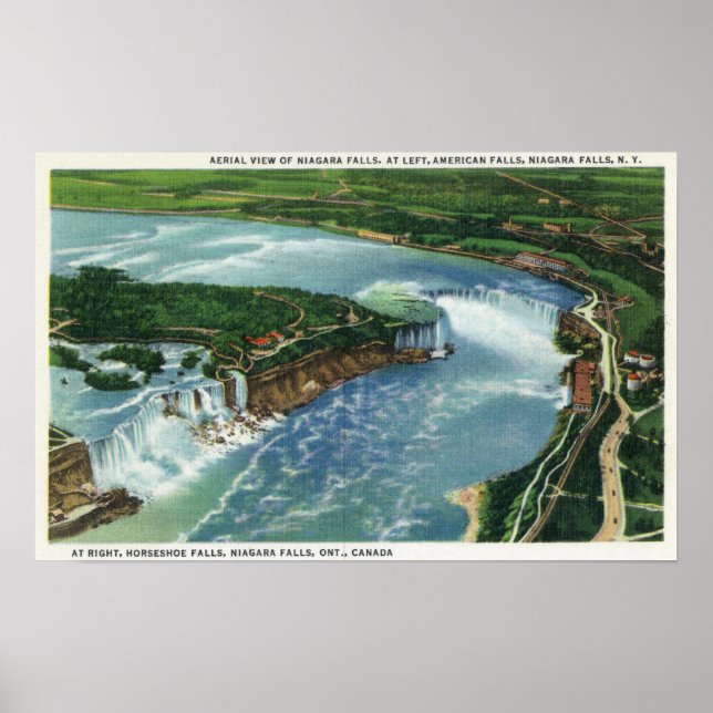 Luftaufnahme des gesamten Niagarafalls 2 Poster (Vorne)