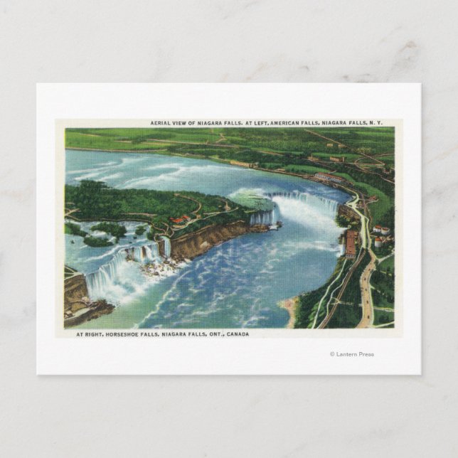 Luftaufnahme des gesamten Niagarafalls 2 Postkarte (Vorderseite)