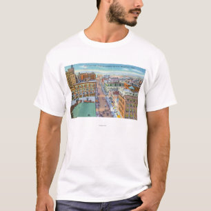 Luftaufnahme des Geschäfts-Abschnitts der Stadt T-Shirt