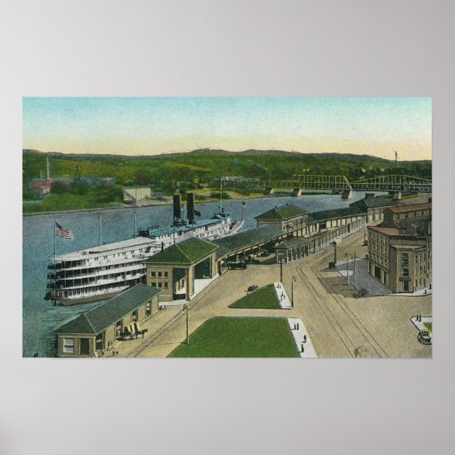 Luftaufnahme des Hudson Navigation Dock Poster (Vorne)