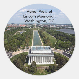 Luftaufnahme des Lincoln Memorial, Washington, D Runder Aufkleber