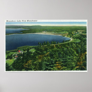 Luftaufnahme des Massabesic Lake in der Nähe von C Poster