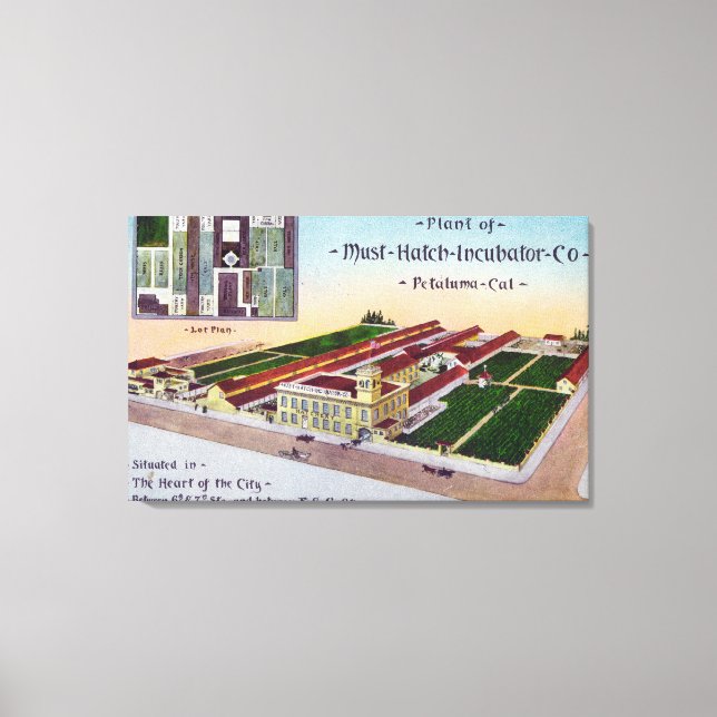 Luftaufnahme des Must-Hatch-Inkubators Co Bldg Leinwanddruck (Vorderseite)