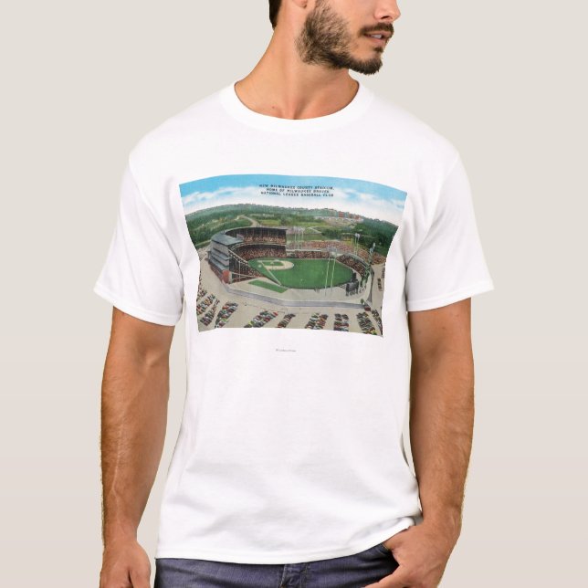 Luftaufnahme des neuen Milwaukee County Stadium T-Shirt (Vorderseite)