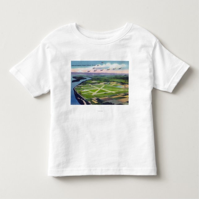 Luftaufnahme des Portland-Kolumbien Flughafens Kleinkind T-shirt (Vorderseite)