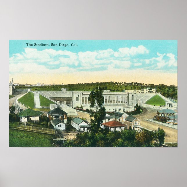 Luftaufnahme des StadionsSan Diego, CA Poster (Vorne)