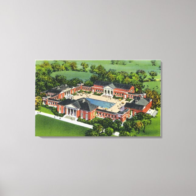 Luftaufnahme des Wellness-Center-Erholungszentrums Leinwanddruck (Vorderseite)