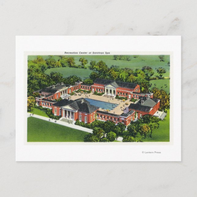 Luftaufnahme des Wellness-Center-Erholungszentrums Postkarte (Vorderseite)