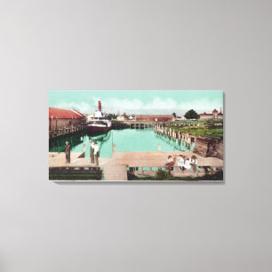 Luftaufnahme des WharfPetaluma, CA Leinwanddruck