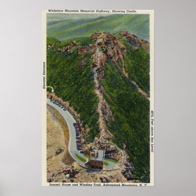 Luftaufnahme des Winding Trail, Schloss, Gipfel Poster (Vorne)