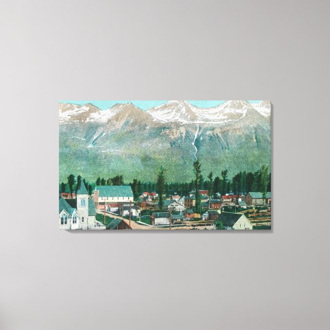 Luftaufnahme des Wohngebiets der Stadt Leinwanddruck (Vorderseite)