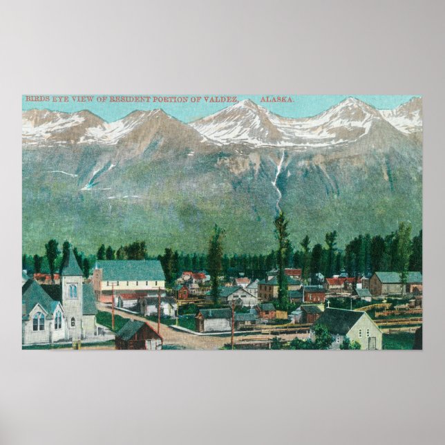 Luftaufnahme des Wohngebiets der Stadt Poster (Vorne)