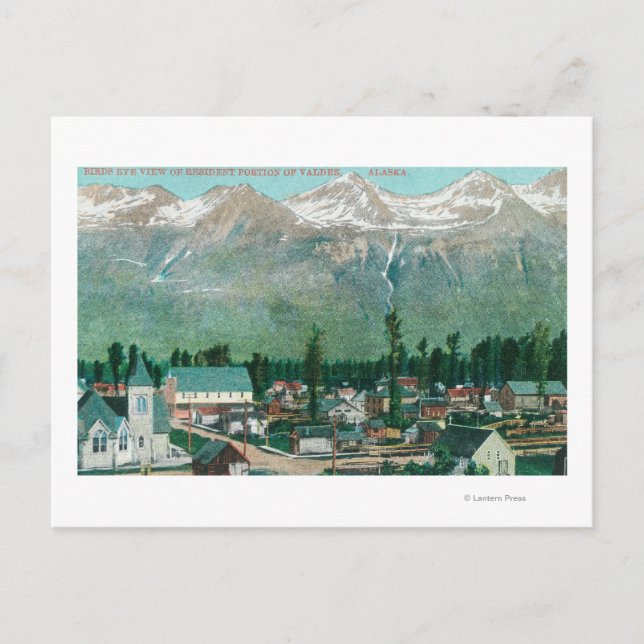 Luftaufnahme des Wohngebiets der Stadt Postkarte (Vorderseite)