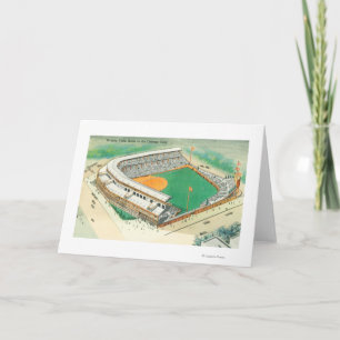 Luftaufnahme des Wrigley Field # 3Chicago, IL Karte