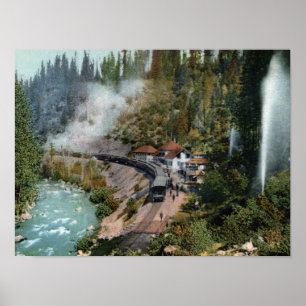 Luftaufnahme eines Bahnhofs Poster