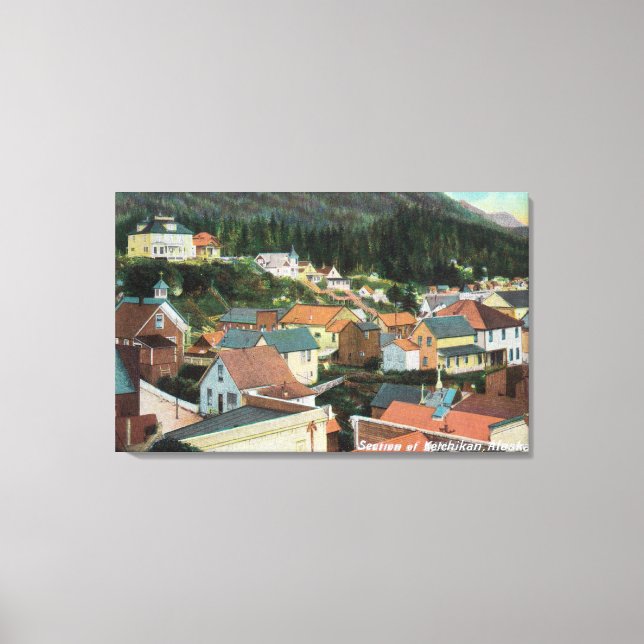 Luftaufnahme eines Stadtteils Leinwanddruck (Vorderseite)