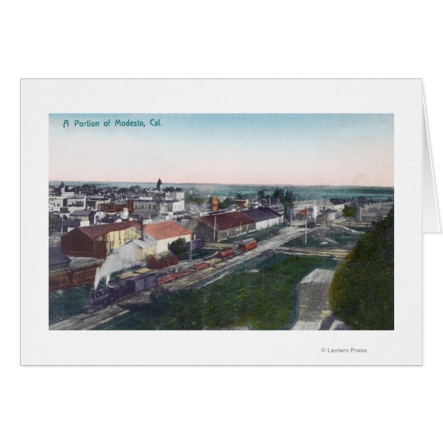 Luftaufnahme eines Teils von CityModesto, CA (Vorderseite (Horizontal))