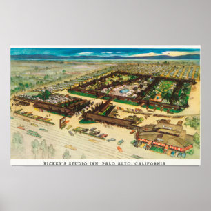 Luftaufnahme Rickeys des Studio-Gasthauses Poster