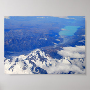 Luftaufnahme von Aoraki/Mount Cook in Neuseeland Poster