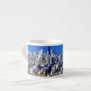 Luftaufnahme von Chicago im Stadtzentrum gelegen Espressotasse