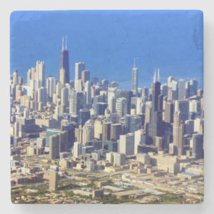 Luftaufnahme von Chicago im Stadtzentrum gelegen Steinuntersetzer