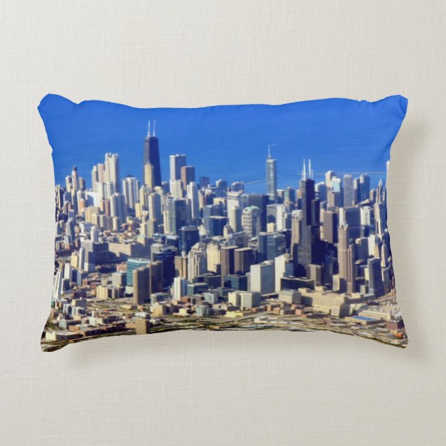 Luftaufnahme von Chicago im Stadtzentrum gelegen Zierkissen (Vorderseite)