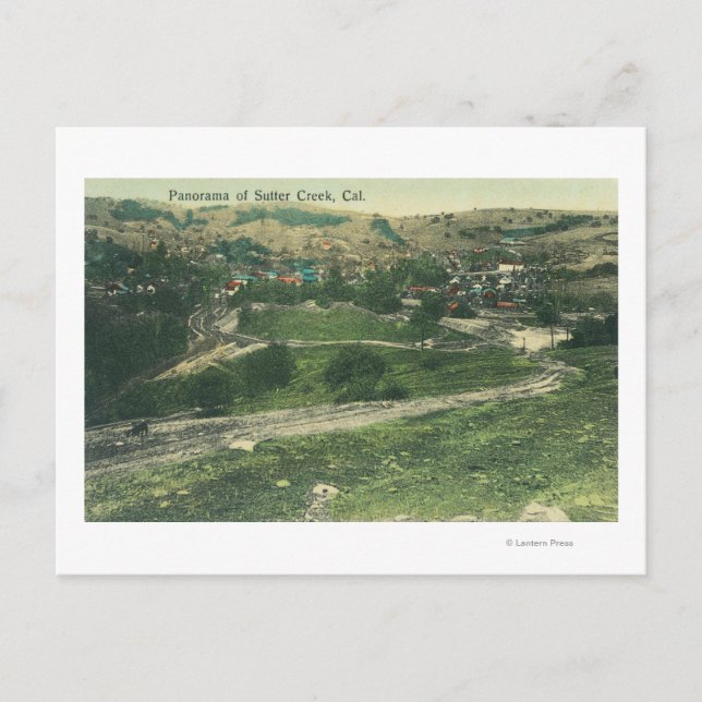 Luftaufnahme von CitySutter Creek, CA Postkarte (Vorderseite)
