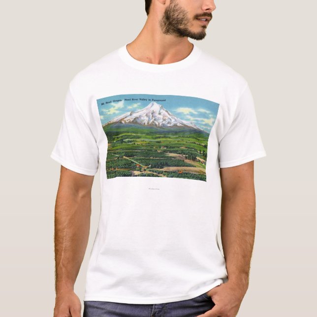 Luftaufnahme von Hood River Tal und Berg T-Shirt (Vorderseite)