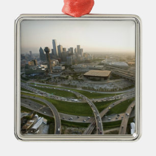 Luftaufnahme von im Stadtzentrum gelegenem Dallas, Ornament Aus Metall