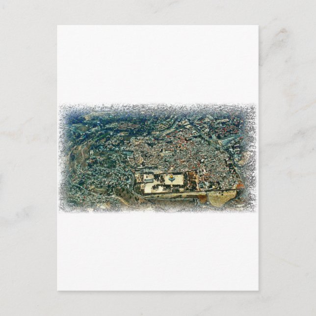 Luftaufnahme von Jerusalem Postkarte (Vorderseite)