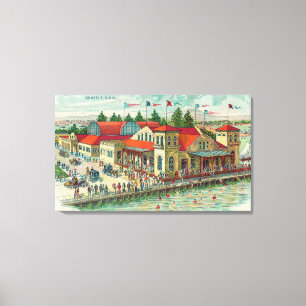 Luftaufnahme von Luna Park Caf � und Natatorium Leinwanddruck